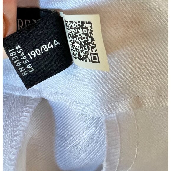 Lauren Ralph Lauren Womens Sz 16 White Wide Leg Trousers Linen Blend Side Button - Picture 9 of 12